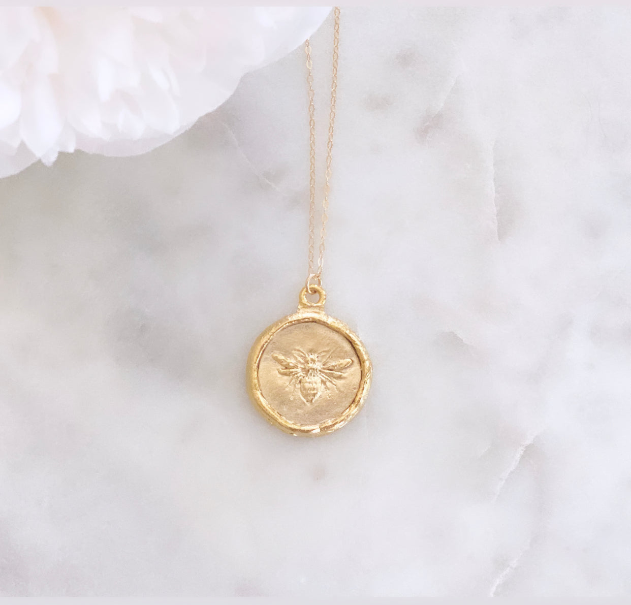 Gold bee necklace – Ava Hope Designs